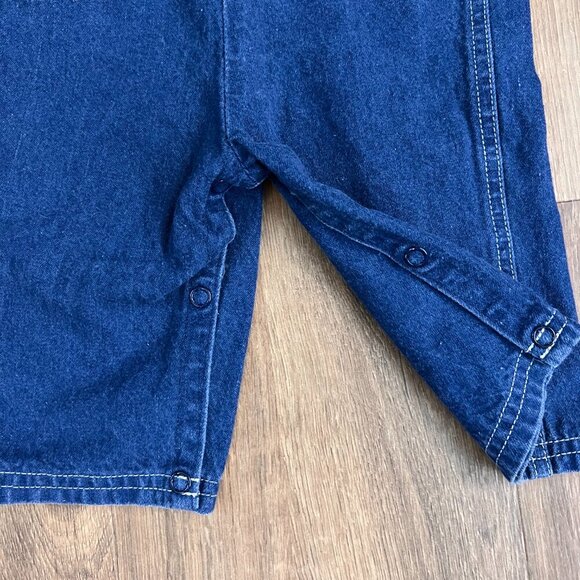 Izod Lacoste Alligator Denim Overalls Colorful Zippers Sz 6-9M - Picture 4 of 9